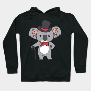 Koala - with cylinder and walking stick Hoodie